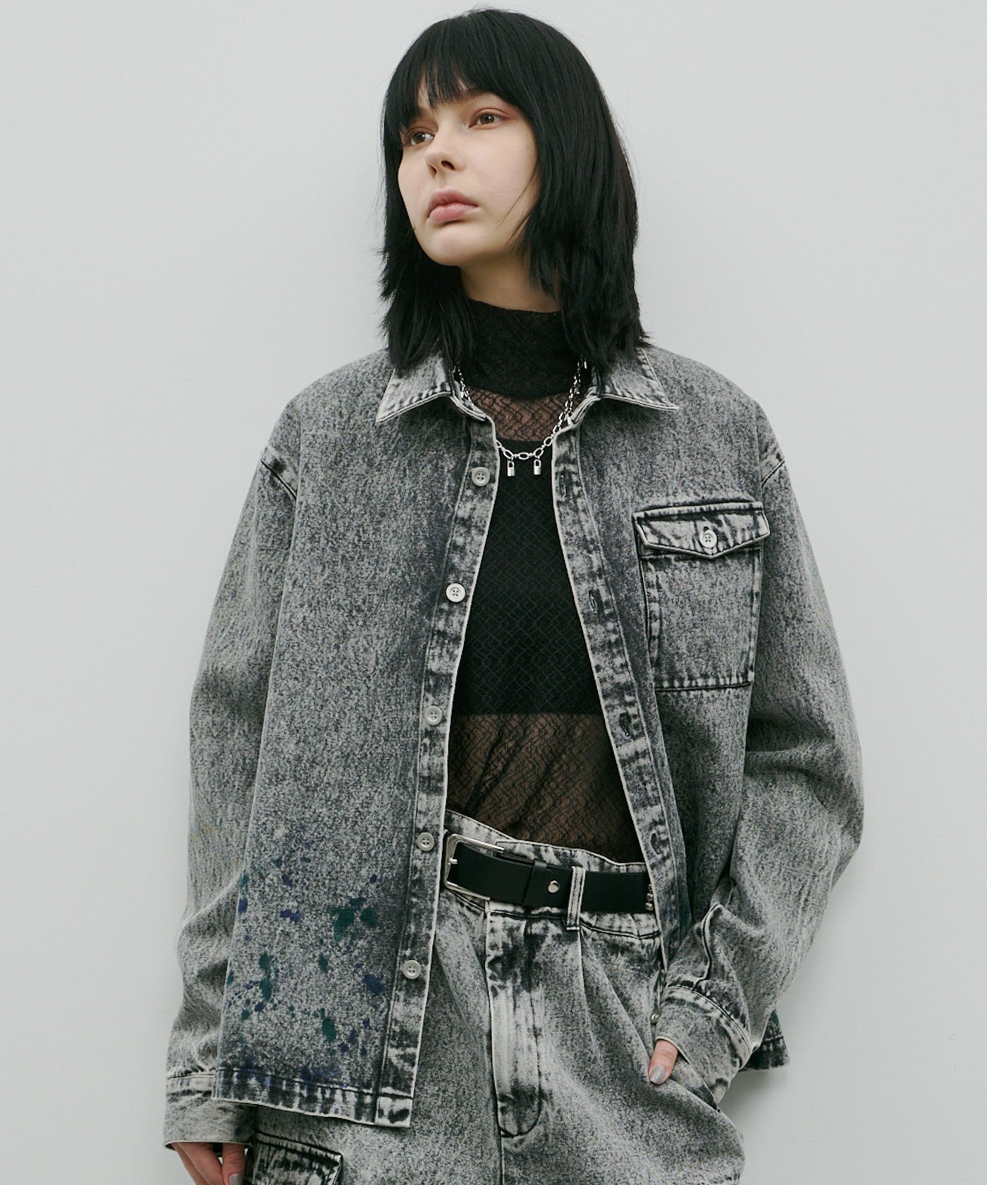 【Narcissus】ペイントデニムジャケット Narcissus】ペイントデニムジャケット（デニムジャケット