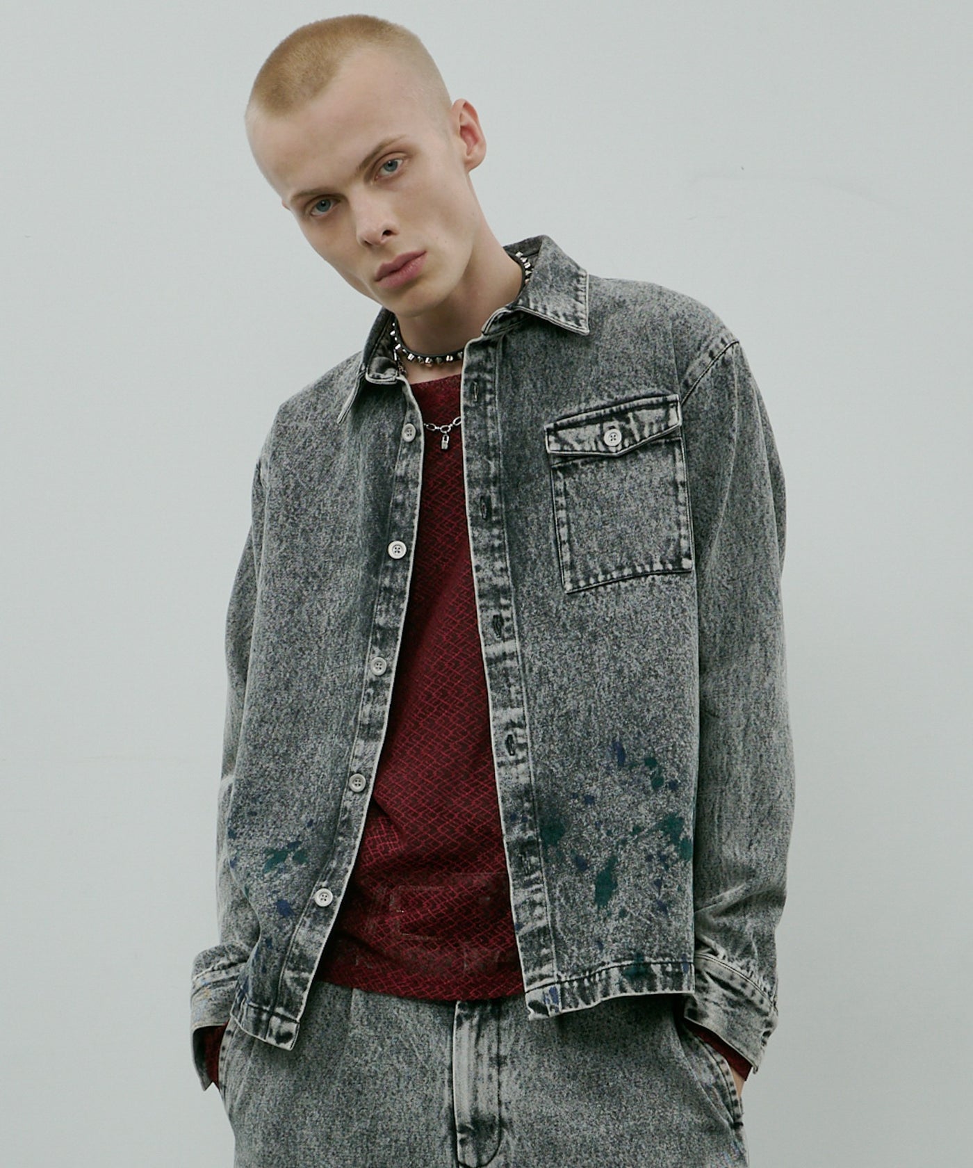 AIVER 硫化ペイントデニムシャツジャケット