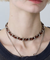 【ONLINE STORE先行予約】AFF AIVER　編み込みチェーンチョーカーネックレス　MADE IN JAPAN