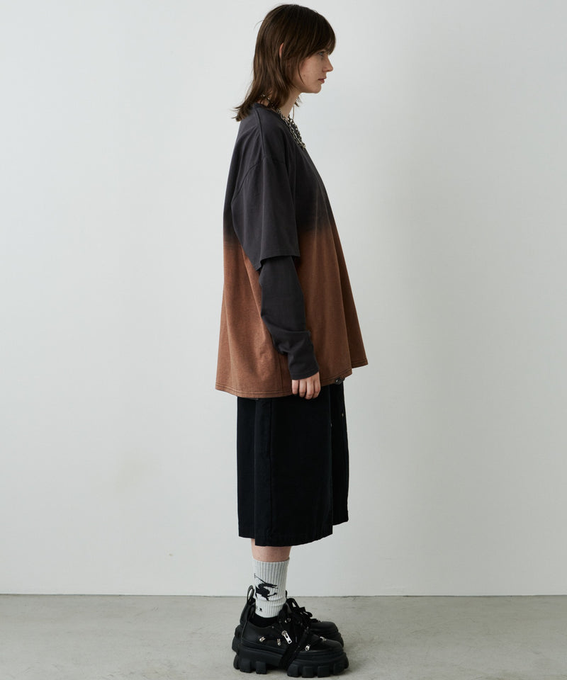 【予約】AFF AIVER　グラデーションブリーチレイヤードロンTEE