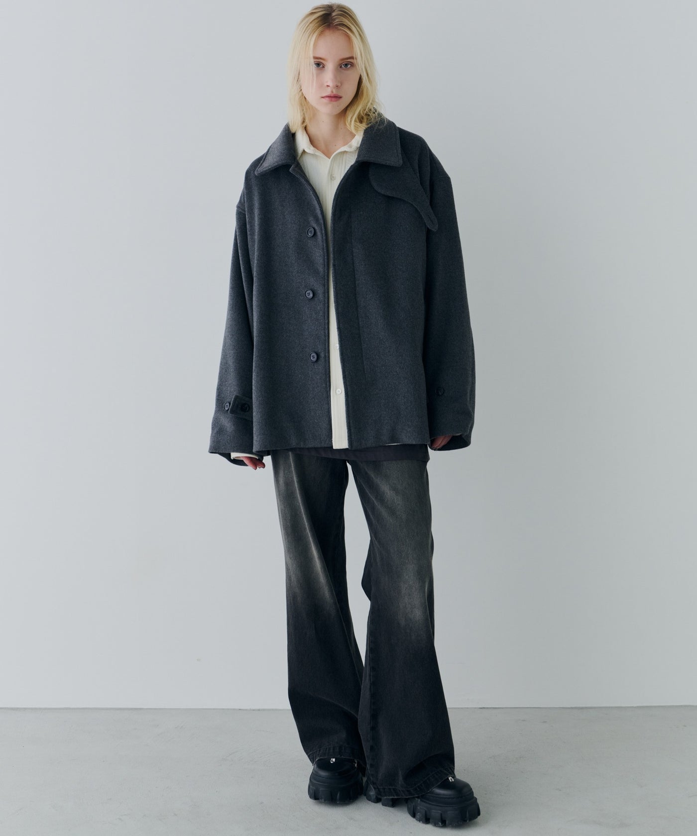 ANAYI メルトン ソデフレアコート アナイ メルトンソデフレアコート