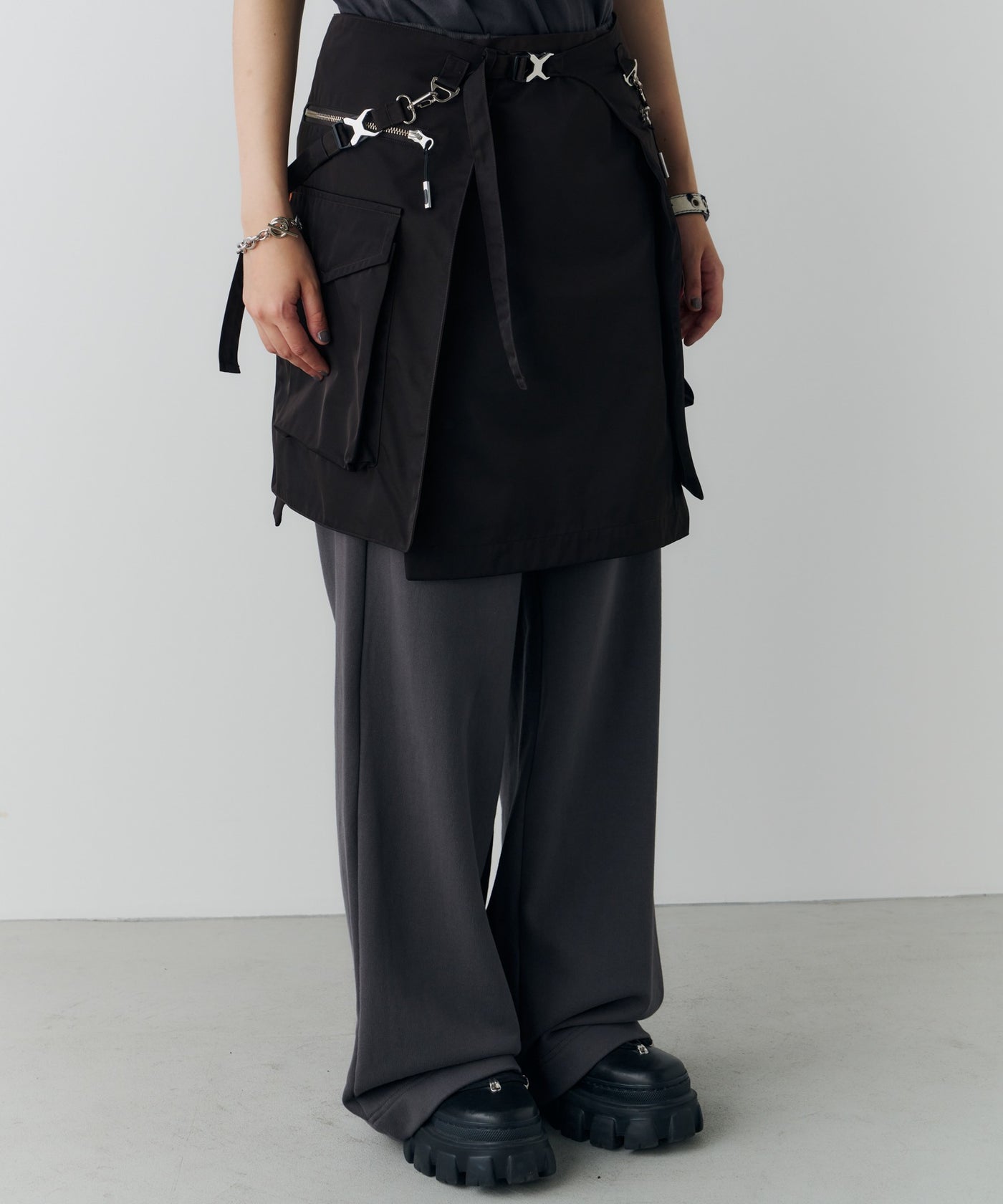 【ANDI BAGUS】芸術的ハンドメイドミドル丈スカート/送料込み チュールスカート レディース スカート ミドル丈 チュール