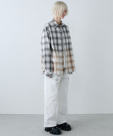 【一部予約】AIVER　グラデーションブリーチオンブレチェックシャツ