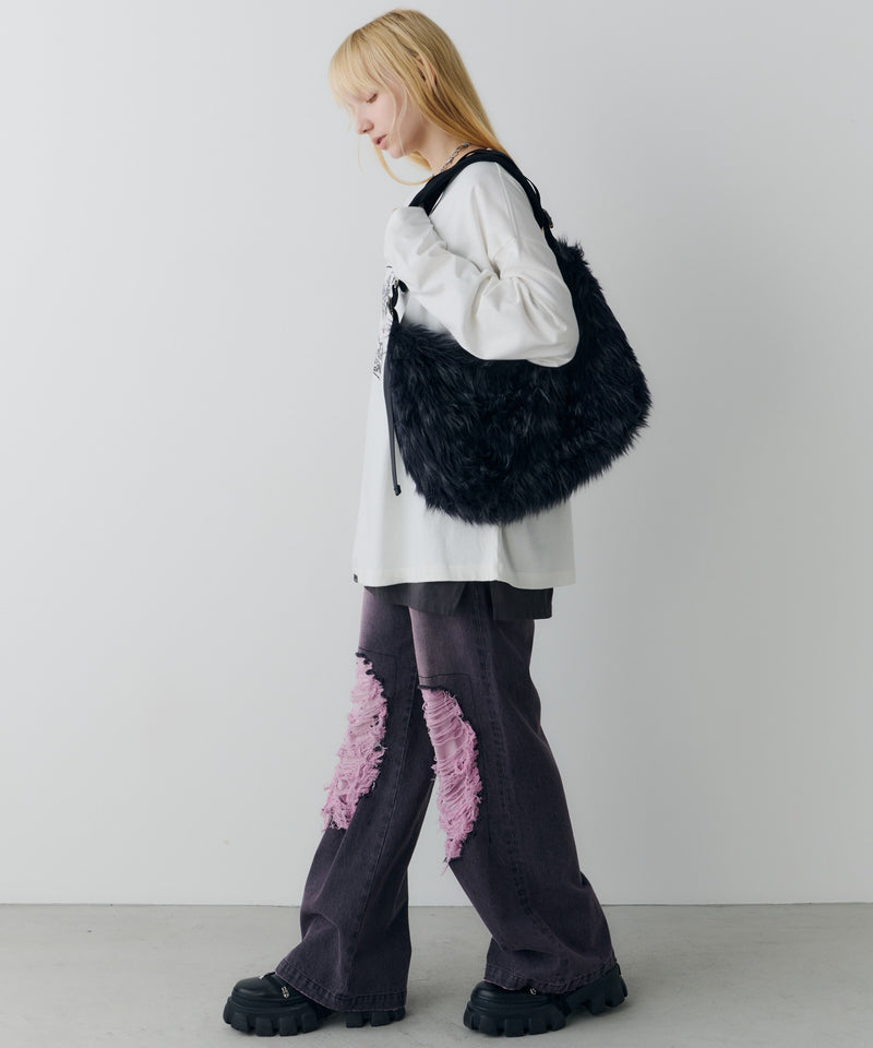 【予約】AIVER Atelier Made　ミックスファーショルダーバッグ