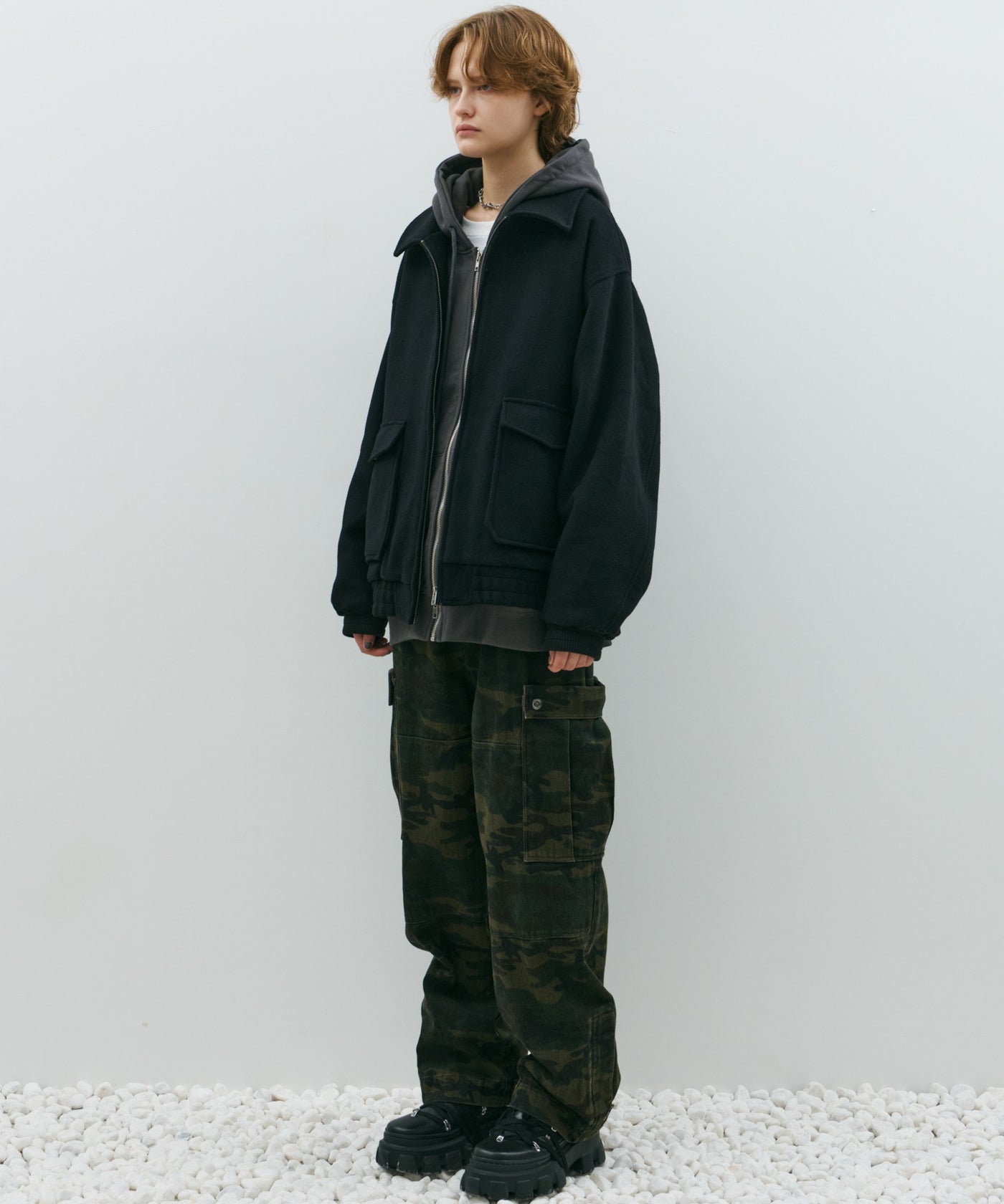 AFF AIVER ウールメルトンフライトジャケット