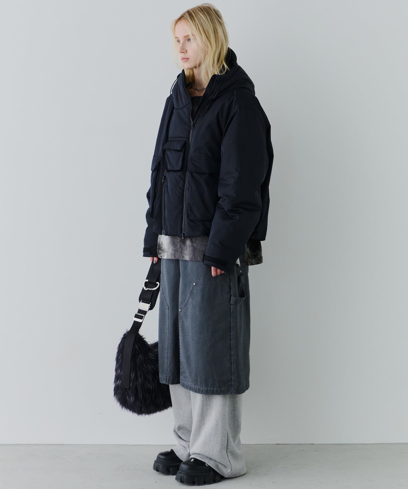 AIVER　イリディセントモンスターコート　ロングコート AIVER（アイバー）の「AIVER イリディセントモンスターコート（モッズ