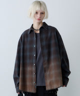 【一部予約】AIVER　グラデーションブリーチオンブレチェックシャツ