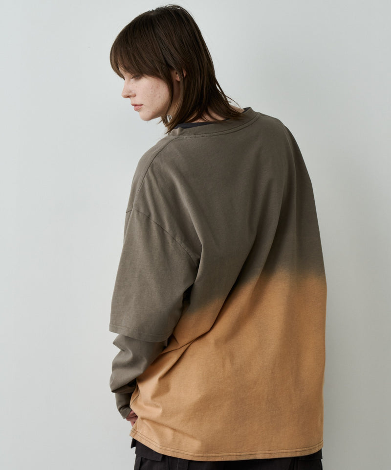 【予約】AFF AIVER　グラデーションブリーチレイヤードロンTEE