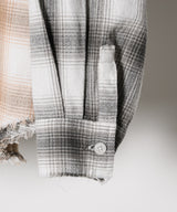 【ONLINE STORE先行予約】AIVER　グラデーションブリーチオンブレチェックシャツ