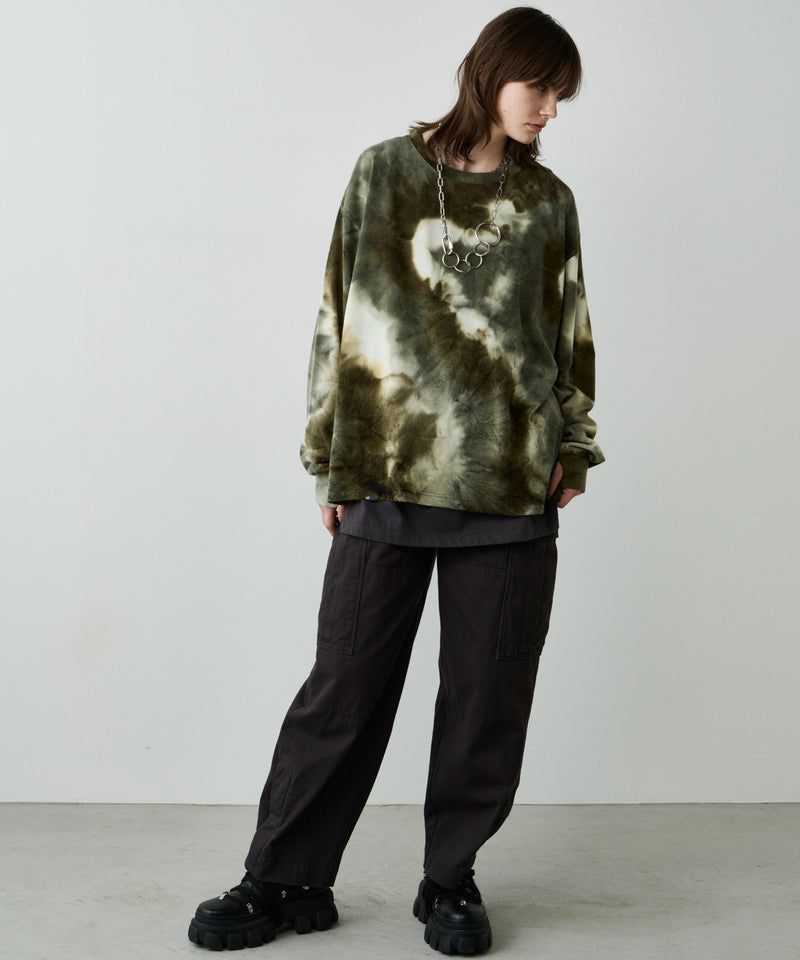 【予約】AFF AIVER　ムラ染めニットL/S TEE