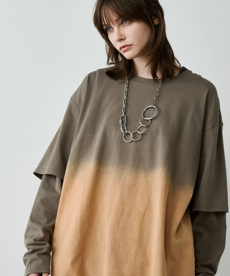 【予約】AFF AIVER　グラデーションブリーチレイヤードロンTEE