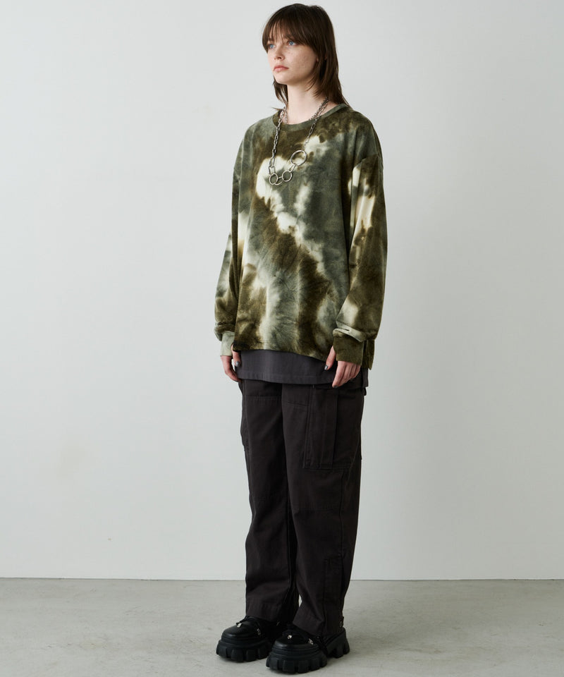 【予約】AFF AIVER　ムラ染めニットL/S TEE