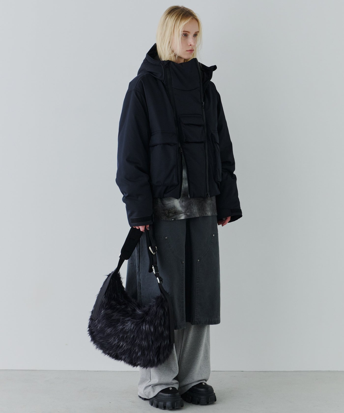 AIVER イリディセントパファーブルゾン