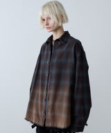 【一部予約】AIVER　グラデーションブリーチオンブレチェックシャツ