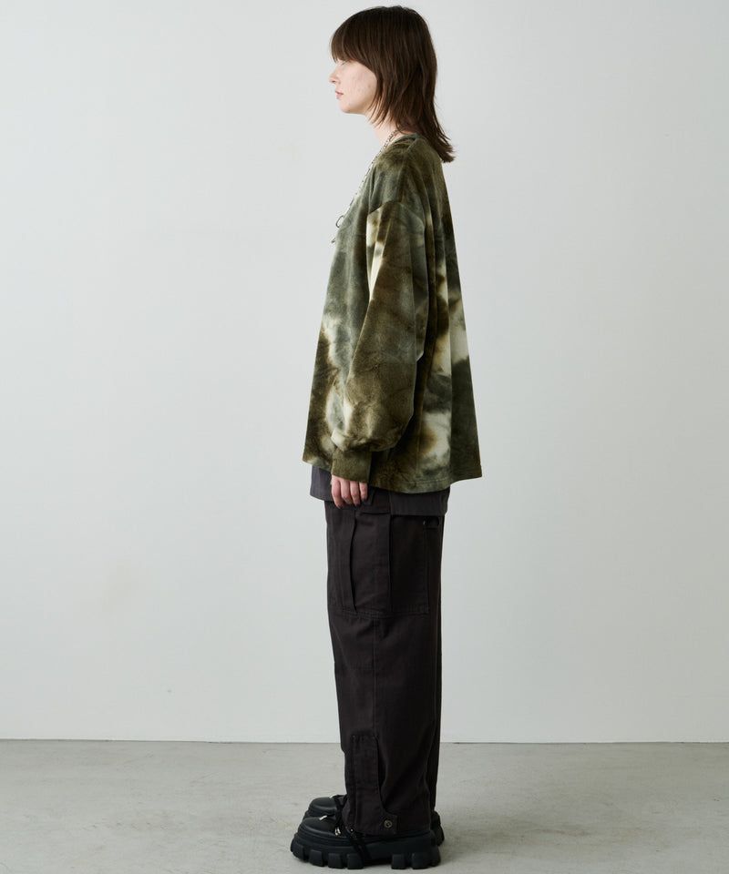 【予約】AFF AIVER　ムラ染めニットL/S TEE