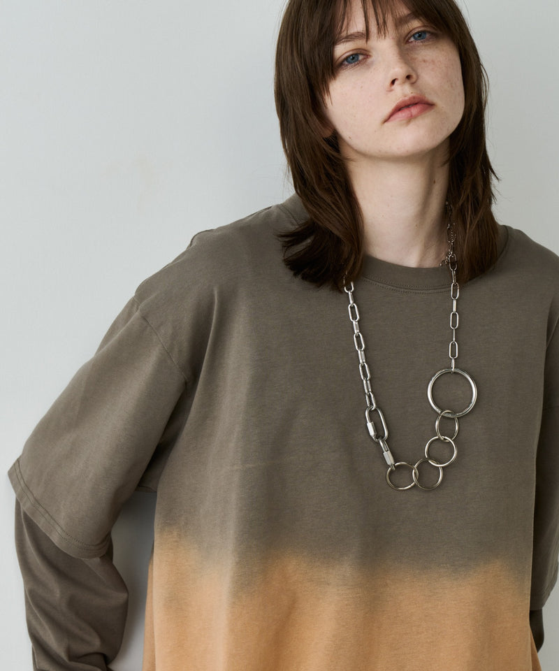 【予約】AFF AIVER　グラデーションブリーチレイヤードロンTEE