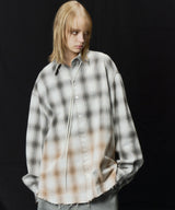 【一部予約】AIVER　グラデーションブリーチオンブレチェックシャツ