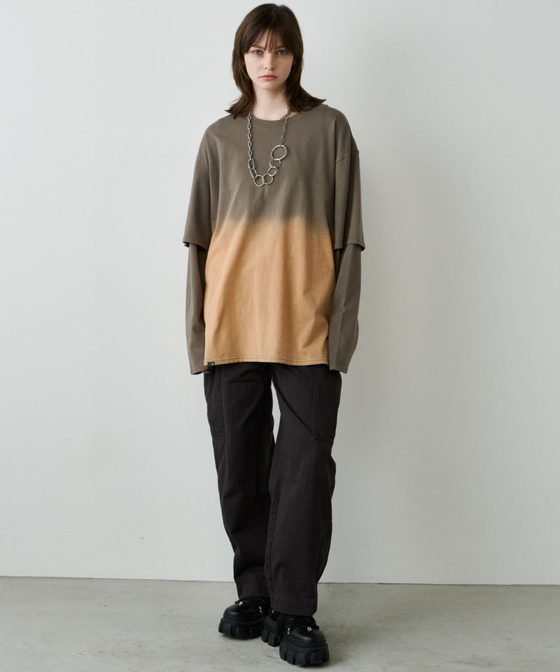 【予約】AFF AIVER　グラデーションブリーチレイヤードロンTEE