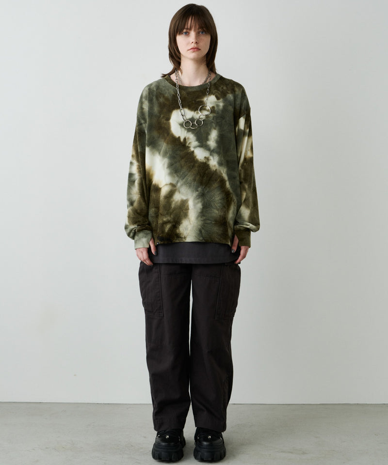 【予約】AFF AIVER　ムラ染めニットL/S TEE