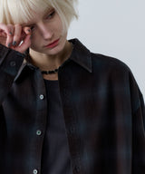 【一部予約】AIVER　グラデーションブリーチオンブレチェックシャツ