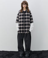 【予約】AIVER　ワッフルレイヤードオンブレチェックシャツ