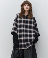 【予約】AIVER　ワッフルレイヤードオンブレチェックシャツ