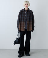 【一部予約】AIVER　グラデーションブリーチオンブレチェックシャツ