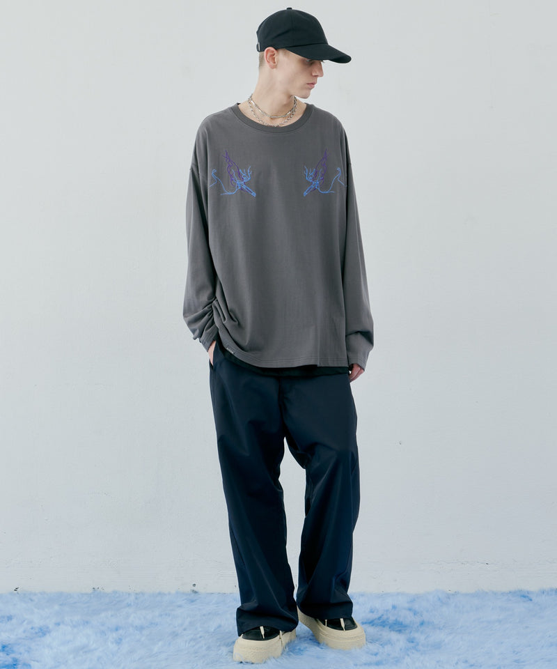 AIVER　スモーク刺繍ロンTEE