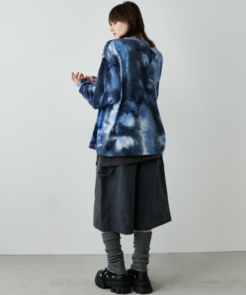 【予約】AFF AIVER　ムラ染めニットL/S TEE