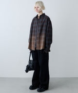 【一部予約】AIVER　グラデーションブリーチオンブレチェックシャツ