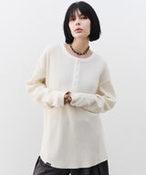 【予約】AIVER　ヘビーワッフルヘンリーネックL/S TEE