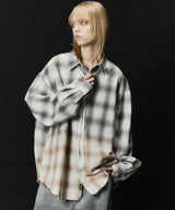 【一部予約】AIVER　グラデーションブリーチオンブレチェックシャツ