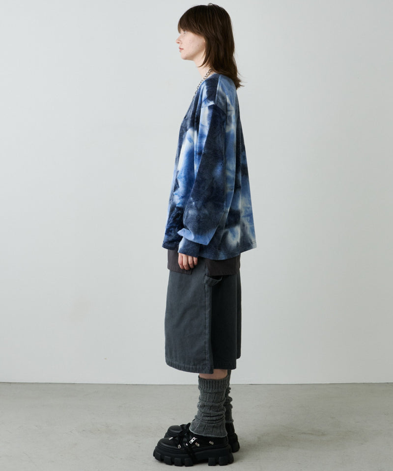【予約】AFF AIVER　ムラ染めニットL/S TEE
