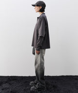 AFF AIVER　16/-ウォッシュ天竺レイヤードポロ