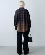 【一部予約】AIVER　グラデーションブリーチオンブレチェックシャツ