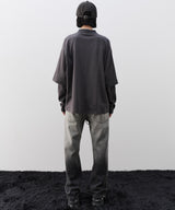 AFF AIVER　16/-ウォッシュ天竺レイヤードポロ