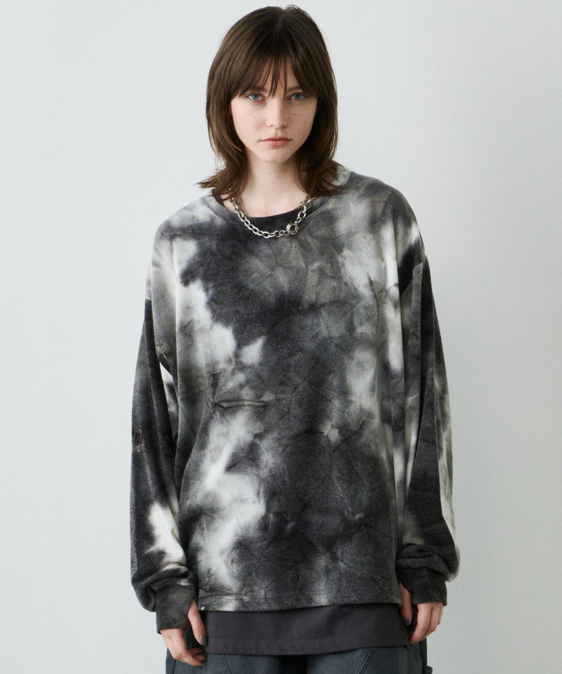 【予約】AFF AIVER　ムラ染めニットL/S TEE