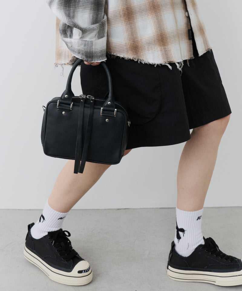 AIVER スラッシュジップカウレザーミニボストン MADE IN JAPAN