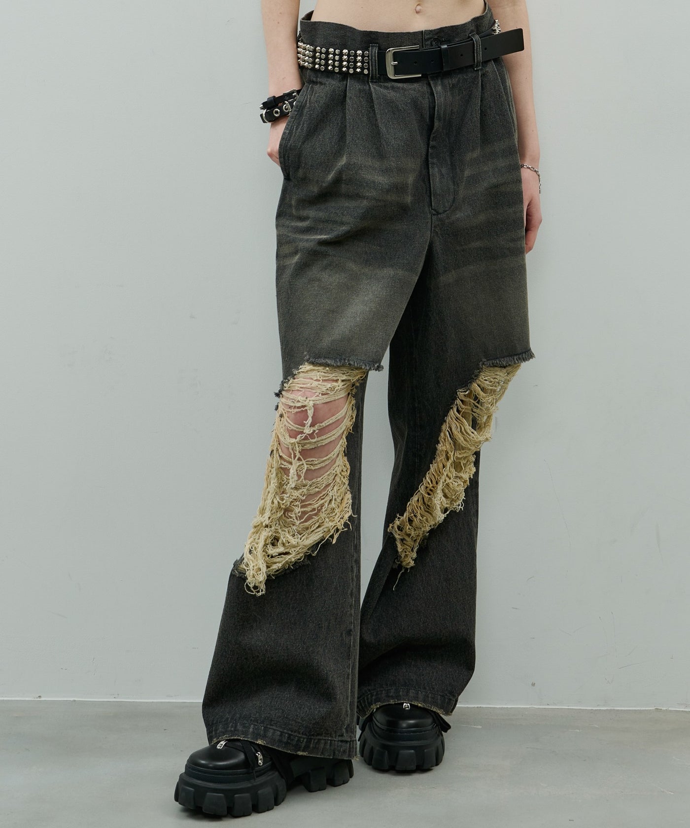 h.anarchy デニム レースアップ ダメージパンツ h.anarchy デニム レースアップ ダメージパンツ - メルカリ