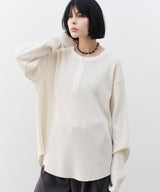 【予約】AIVER　ヘビーワッフルヘンリーネックL/S TEE
