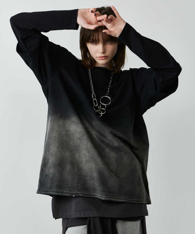 AFF AIVER　グラデーションブリーチレイヤードロンTEE