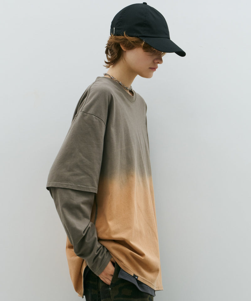 AFF AIVER　グラデーションブリーチレイヤードロンTEE
