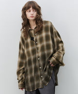 【予約】AIVER　スプレー加工オンブレチェックシャツ