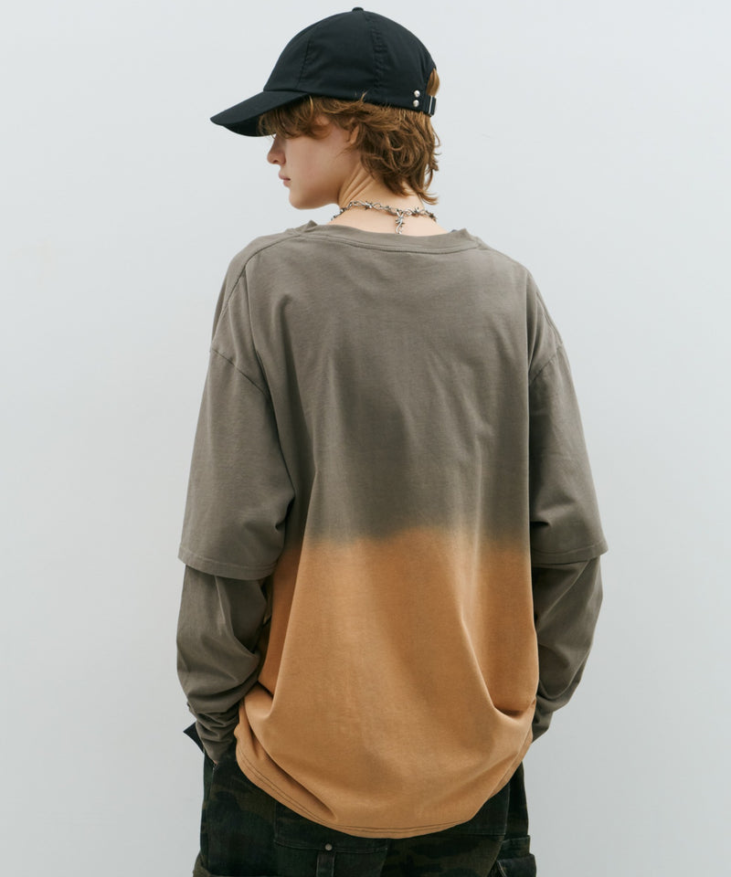 AFF AIVER　グラデーションブリーチレイヤードロンTEE