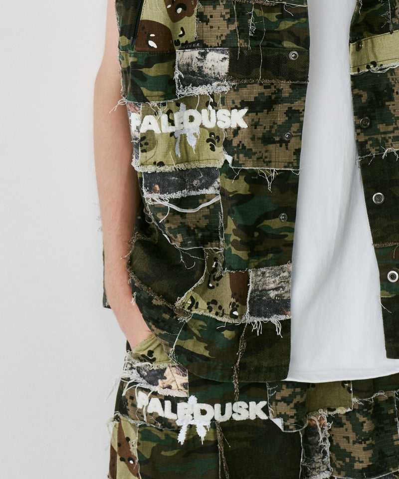 PALEDUSK×AIVER　カモボロ3WAYフードシャツ