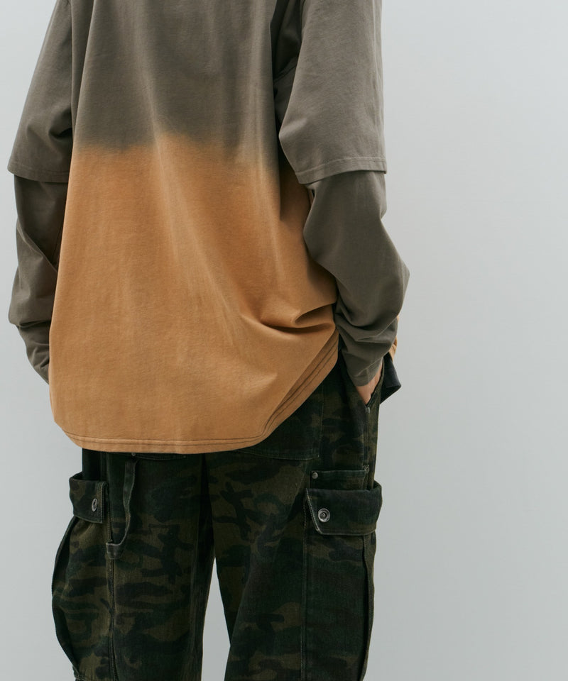 AFF AIVER　グラデーションブリーチレイヤードロンTEE