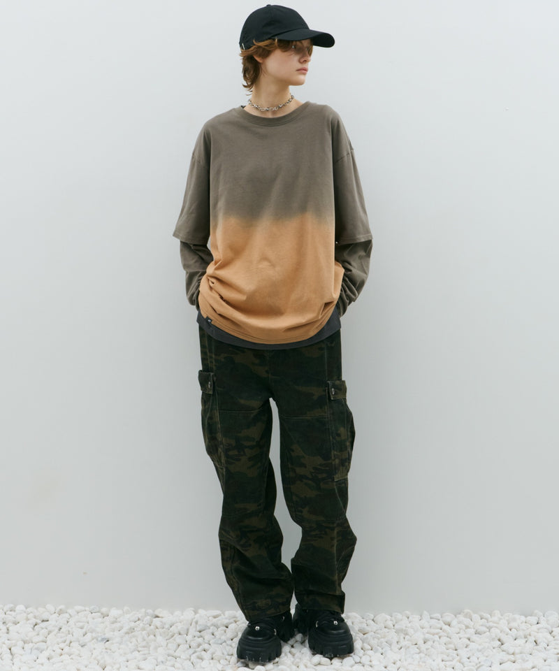 AFF AIVER　グラデーションブリーチレイヤードロンTEE