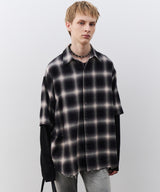 【予約】AIVER　ワッフルレイヤードオンブレチェックシャツ