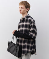 【予約】AIVER　ワッフルレイヤードオンブレチェックシャツ