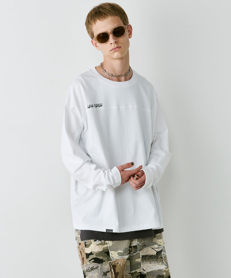 【予約】AIVER　30/2ウォッシュ天竺フットボールL/S TEE